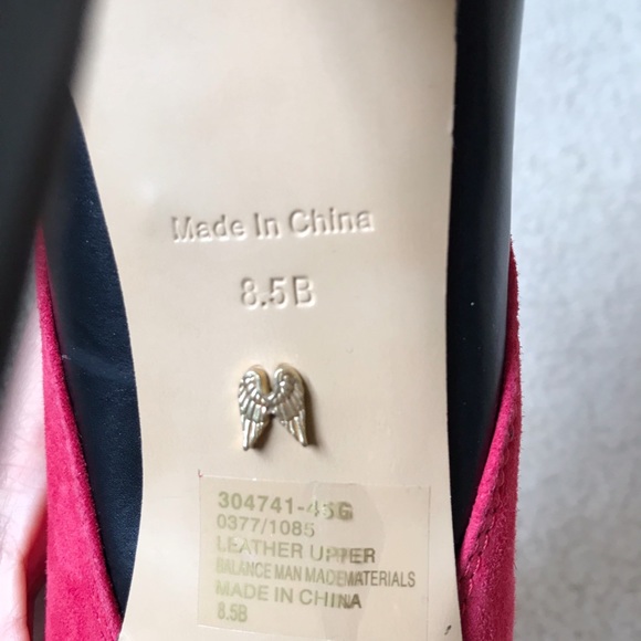 VS Hot Pink Suede Black Leather Ankle Boots 8.5 B - Picture 6 of 8